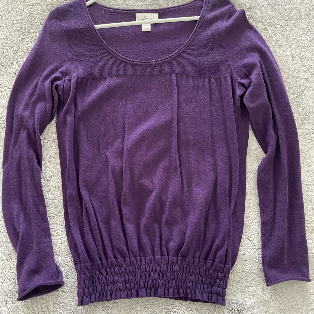 Loft sweater with Smocked waistband, size small